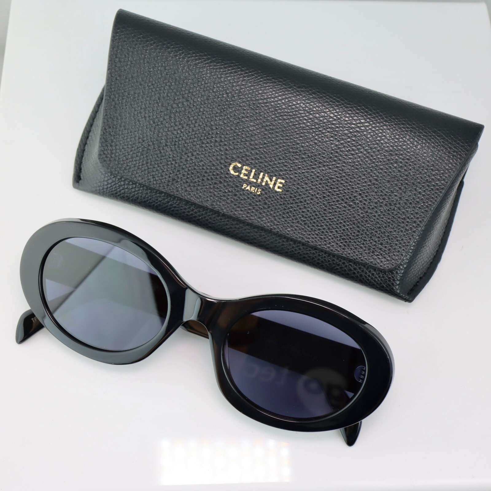 Celine CL40194U 01A 52mm Round Black Sunglasses with Grey Lens