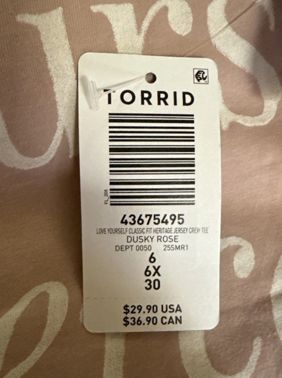 TORRID TEE SHIRT SHORT SLEEVE COTTON TOP T SHIRT 6 6X 6XL 30 New