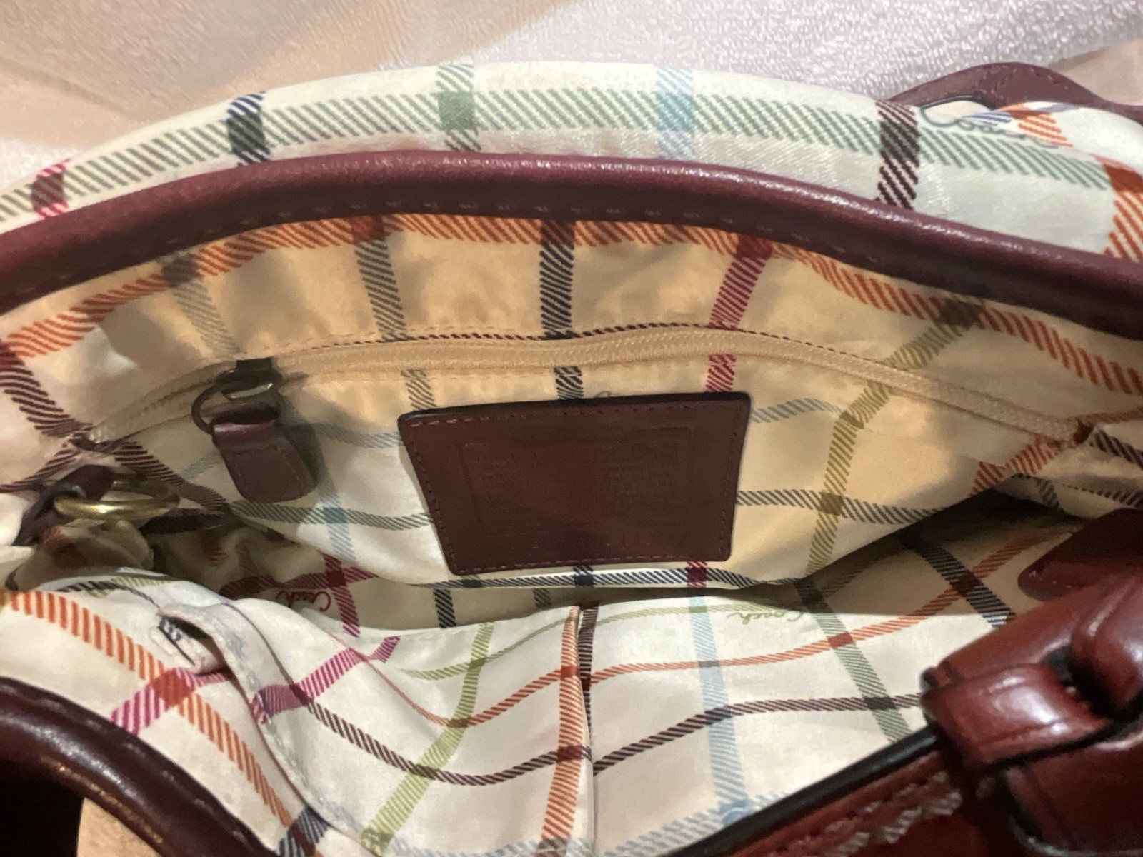 Vintage Coach Bleecker Legacy Tattersall Flap Shoulder Bag Leather Y2K 11427