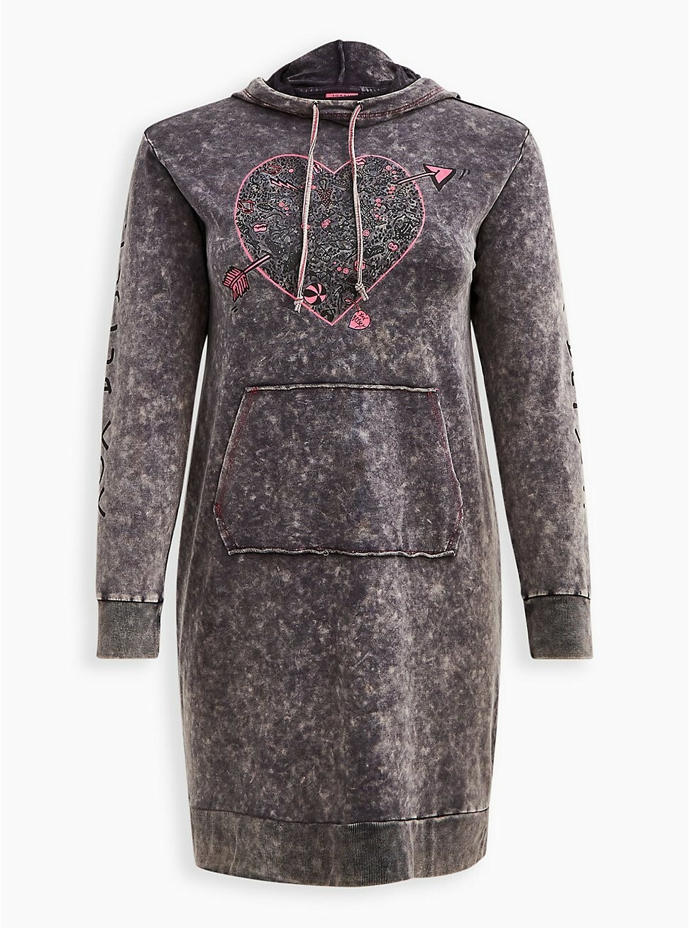Torrid Betsey Johnson Hooded Mini Dress French Terry XO Arrow NWT New 2X