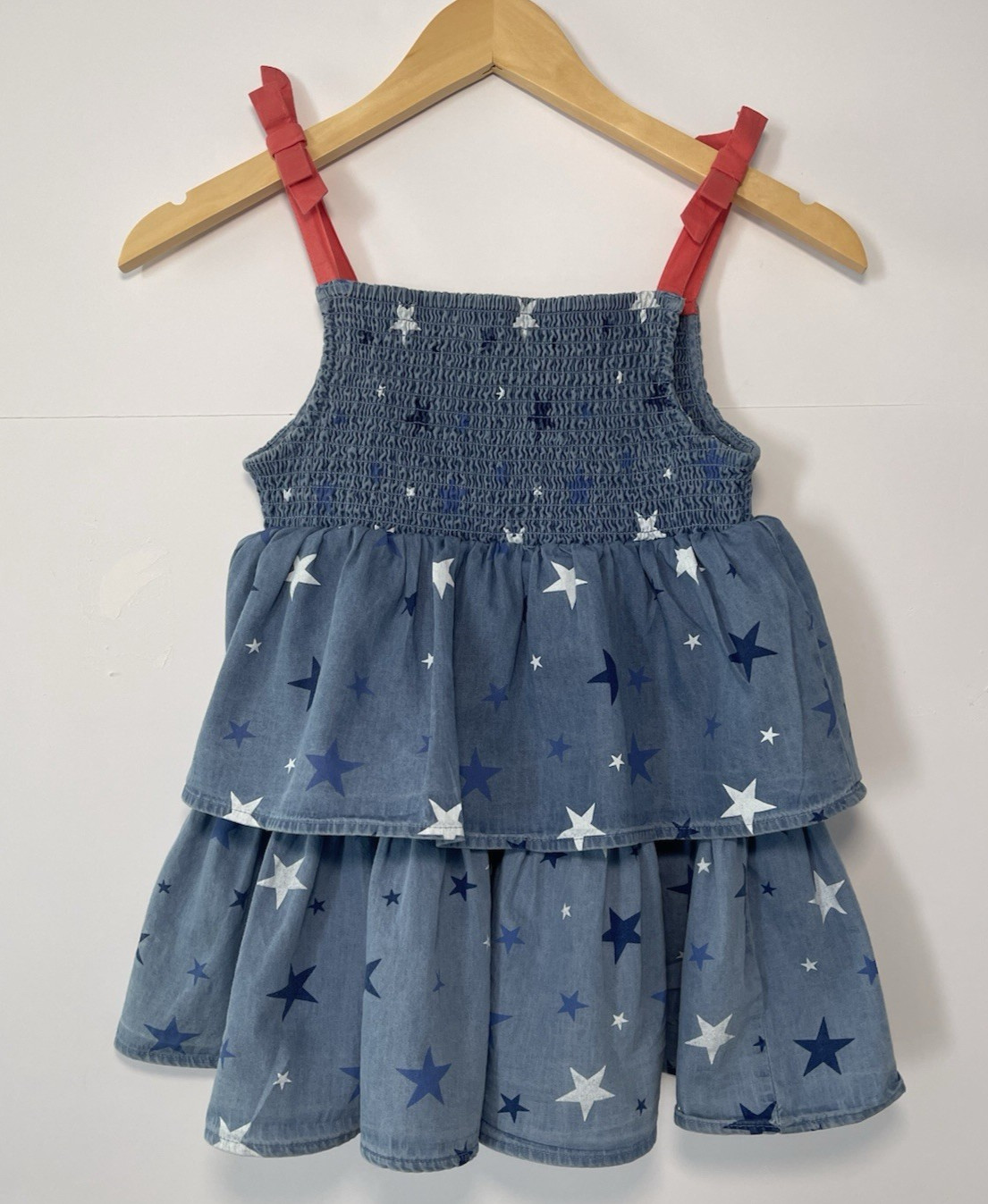 Tommy Bahama girls sz 7/8 star tier dress summer birthday party beach July 4th