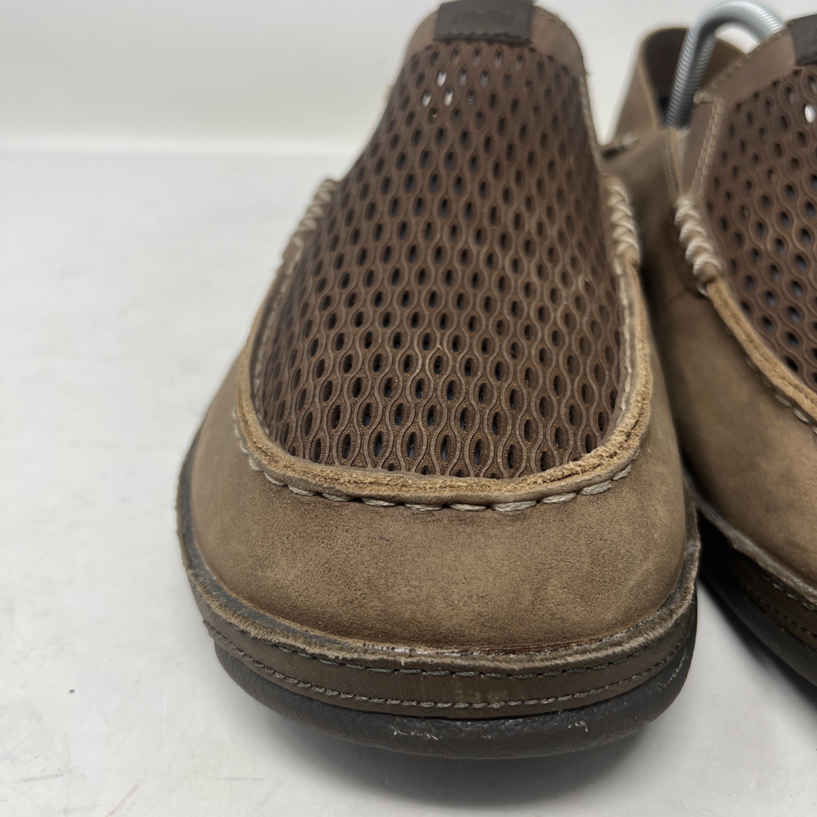 OluKai Moloa Aho Men’s 12 Nubuck Leather Slip On Loafers Clay Husk Walking