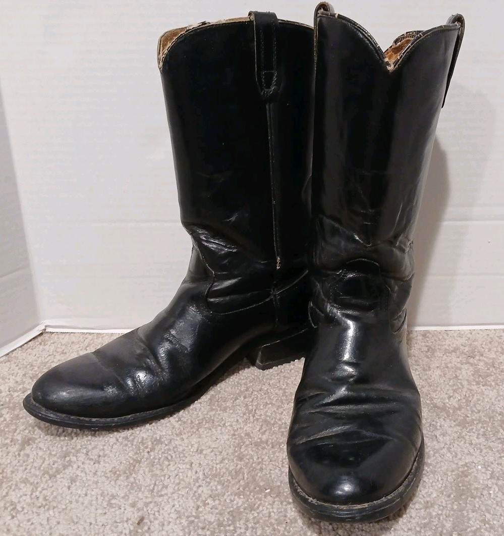Acme Men’s Westren Work Boots Size 10 D Black Leather 453 488