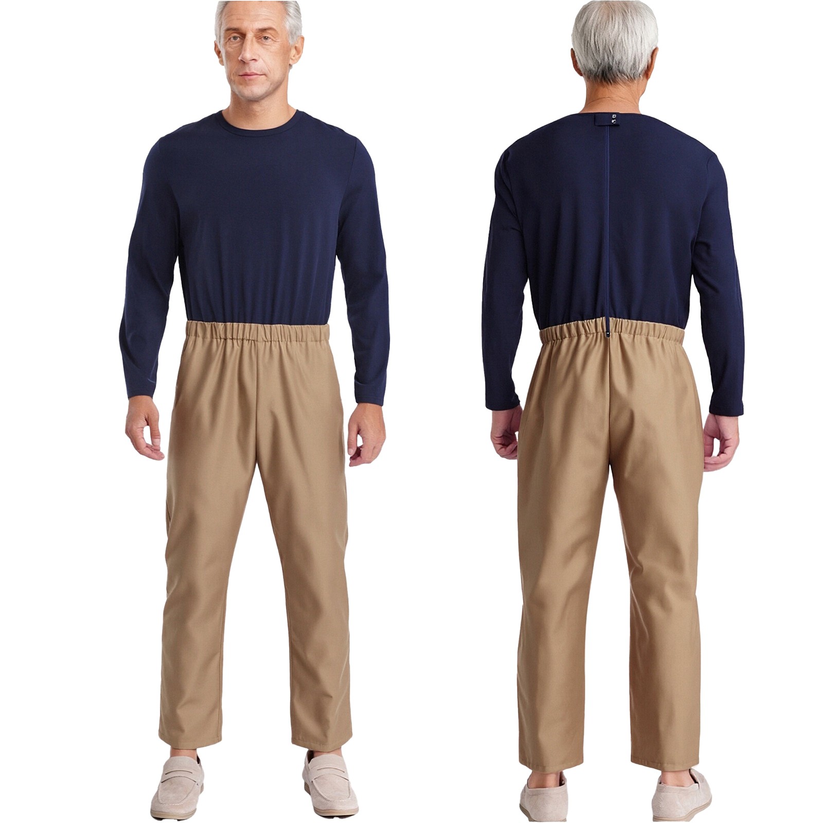 Men Loungewear Daily Wear Jumpsuit Elastic Sleepwear Pockets Clothing Bedroom