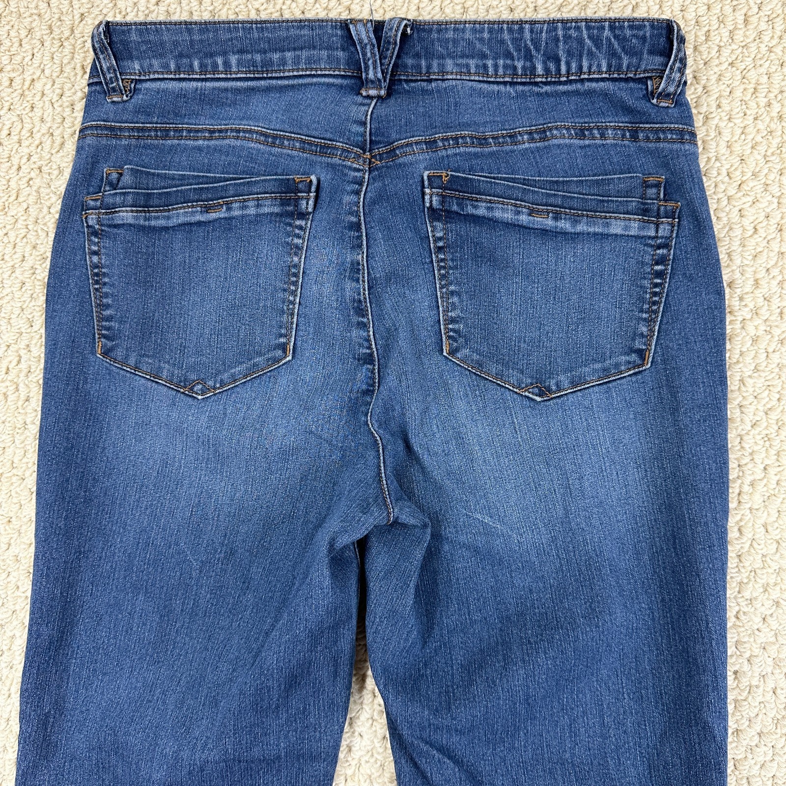 Democracy Jeans Womens 10 Blue Ab Technology Itty Bitty Bootcut Stretch Frayed