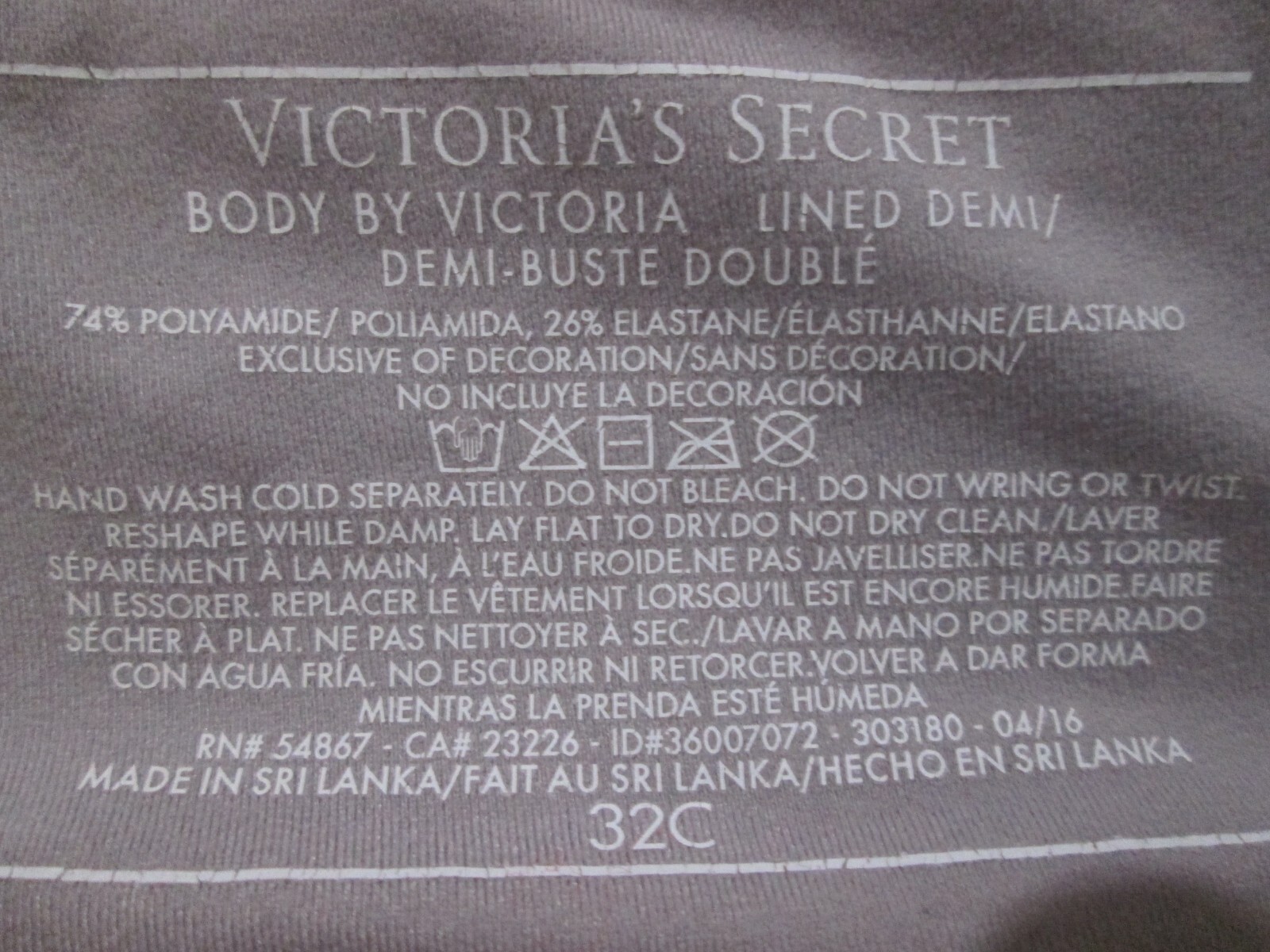 🌹Victorias Secret Lined Demi🌹Multiway Straps 32C Body by Victoria UW Bra🌹