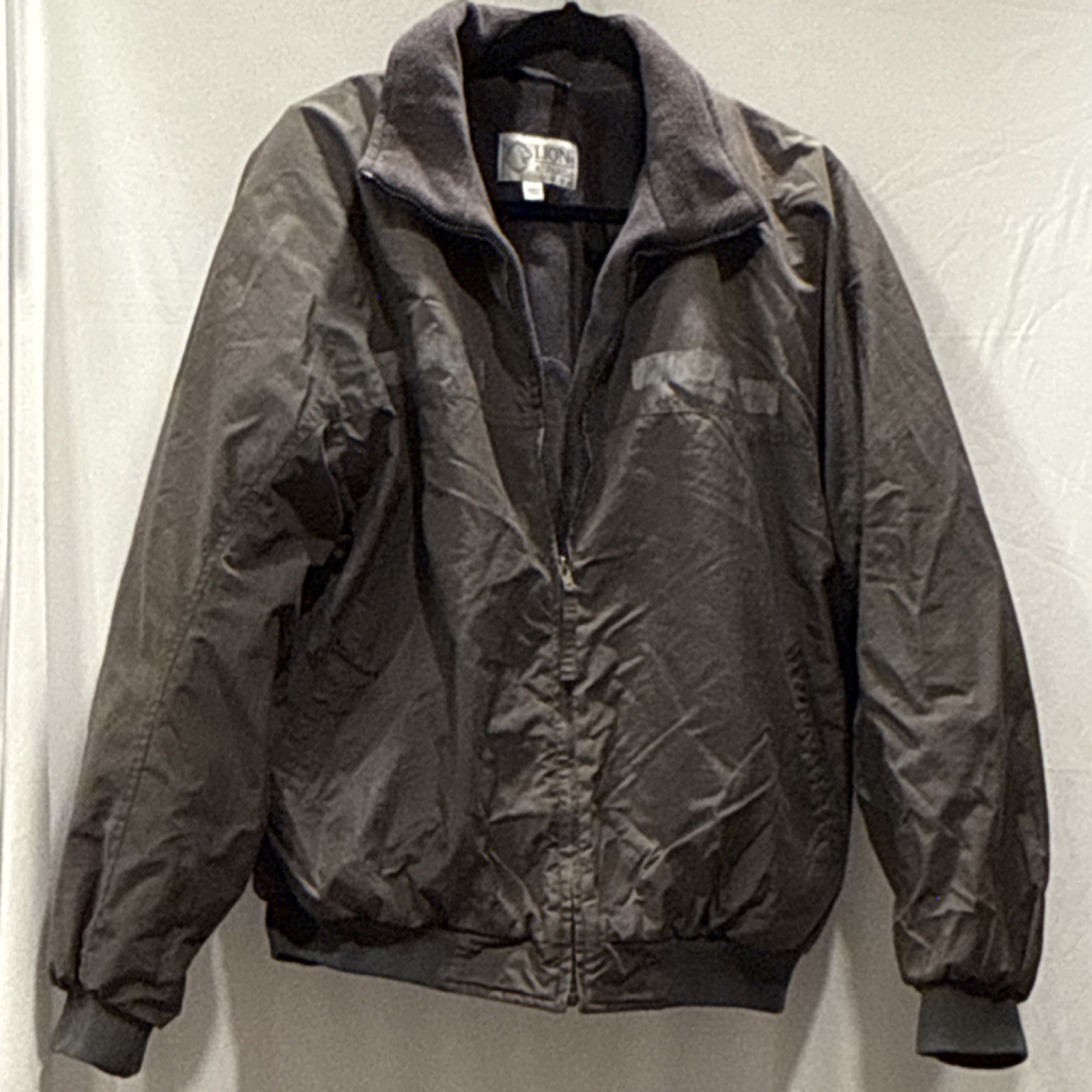 Lion Apparel Brown Nylon Polyester Work Jacket Reflective Strips Size L