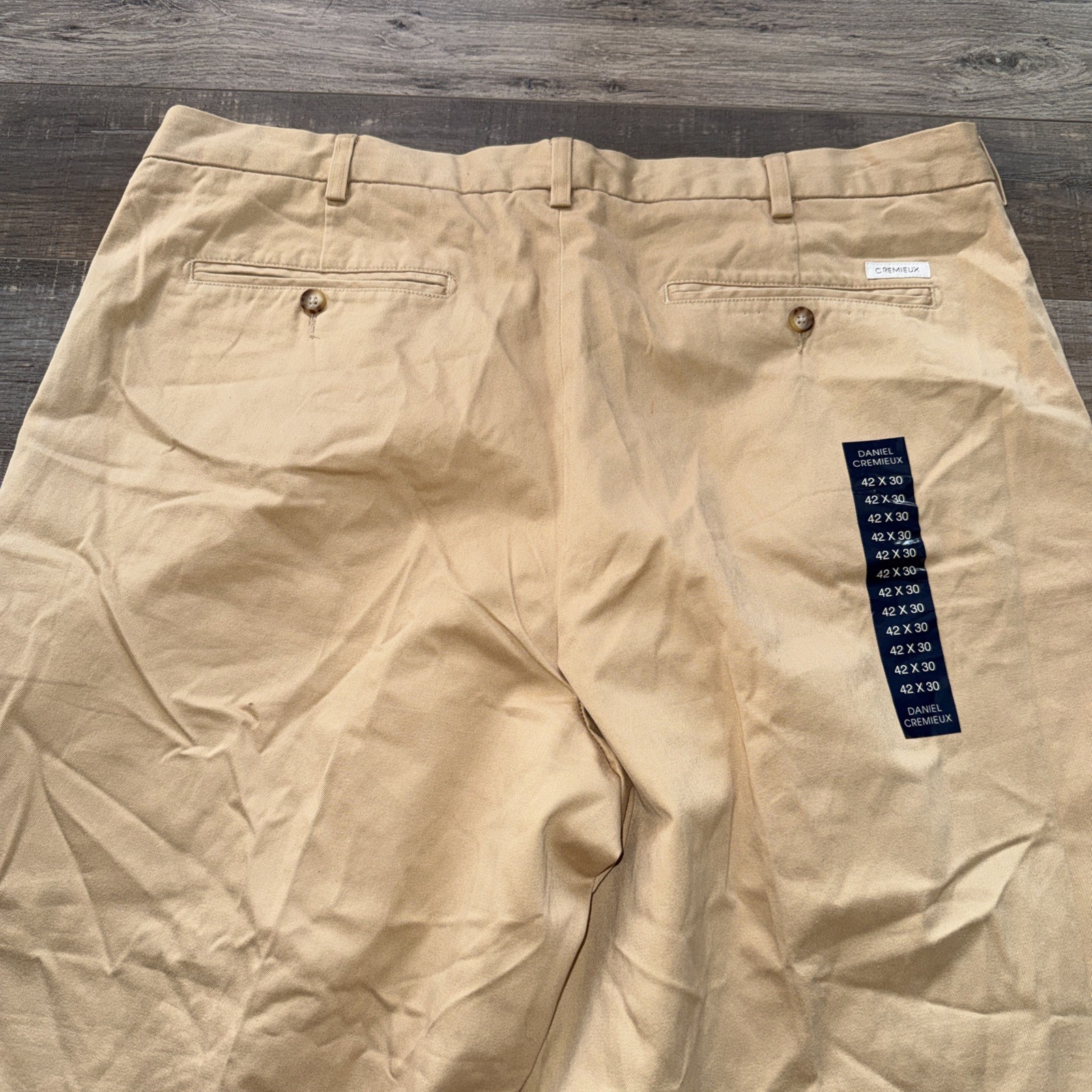 Cremieux Pants Mens 42×30 Beige Pleated Chino Classic Fit Straight Leg Casual