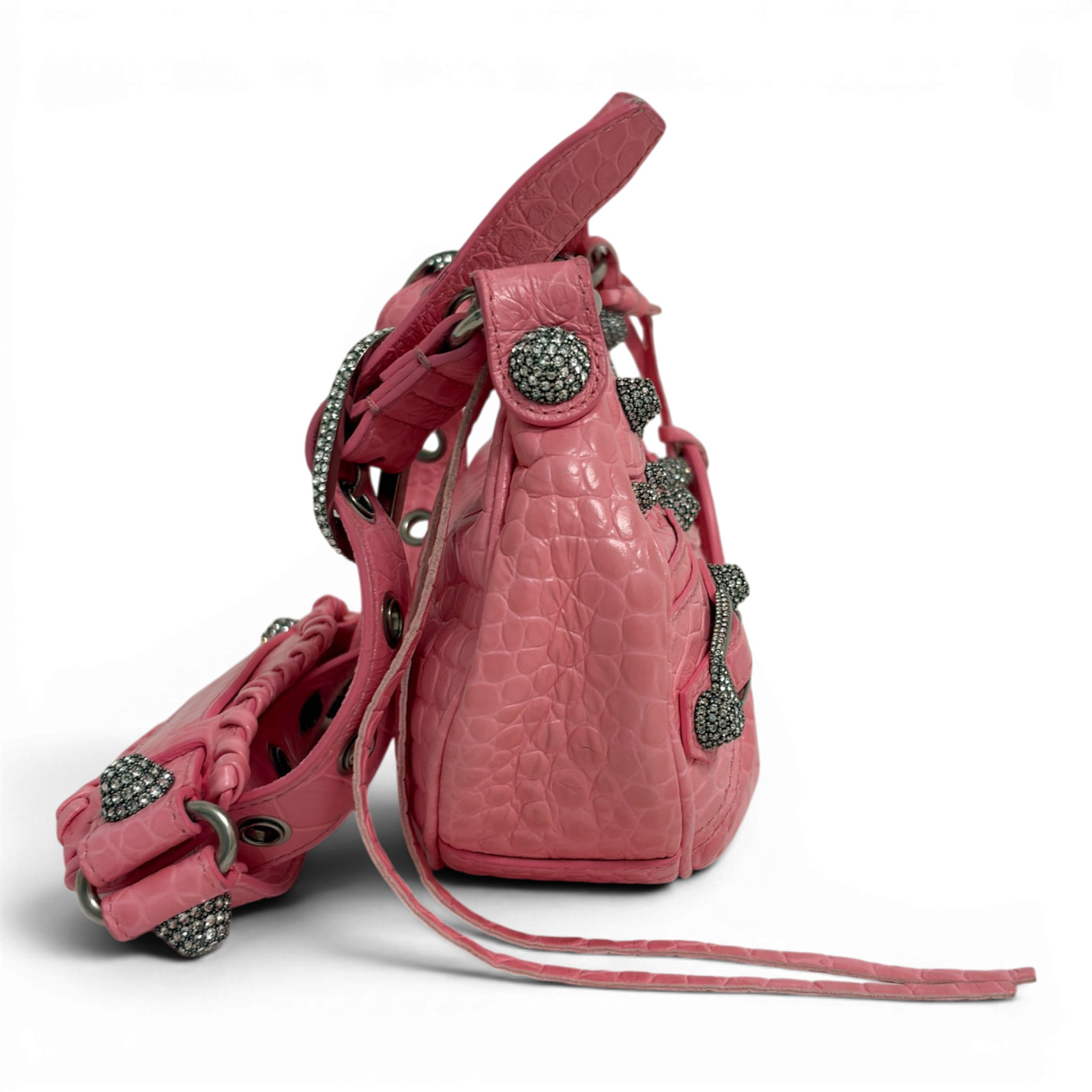 BALENCIAGA Le Cagole Shoulder Bag XS Linestone Pink