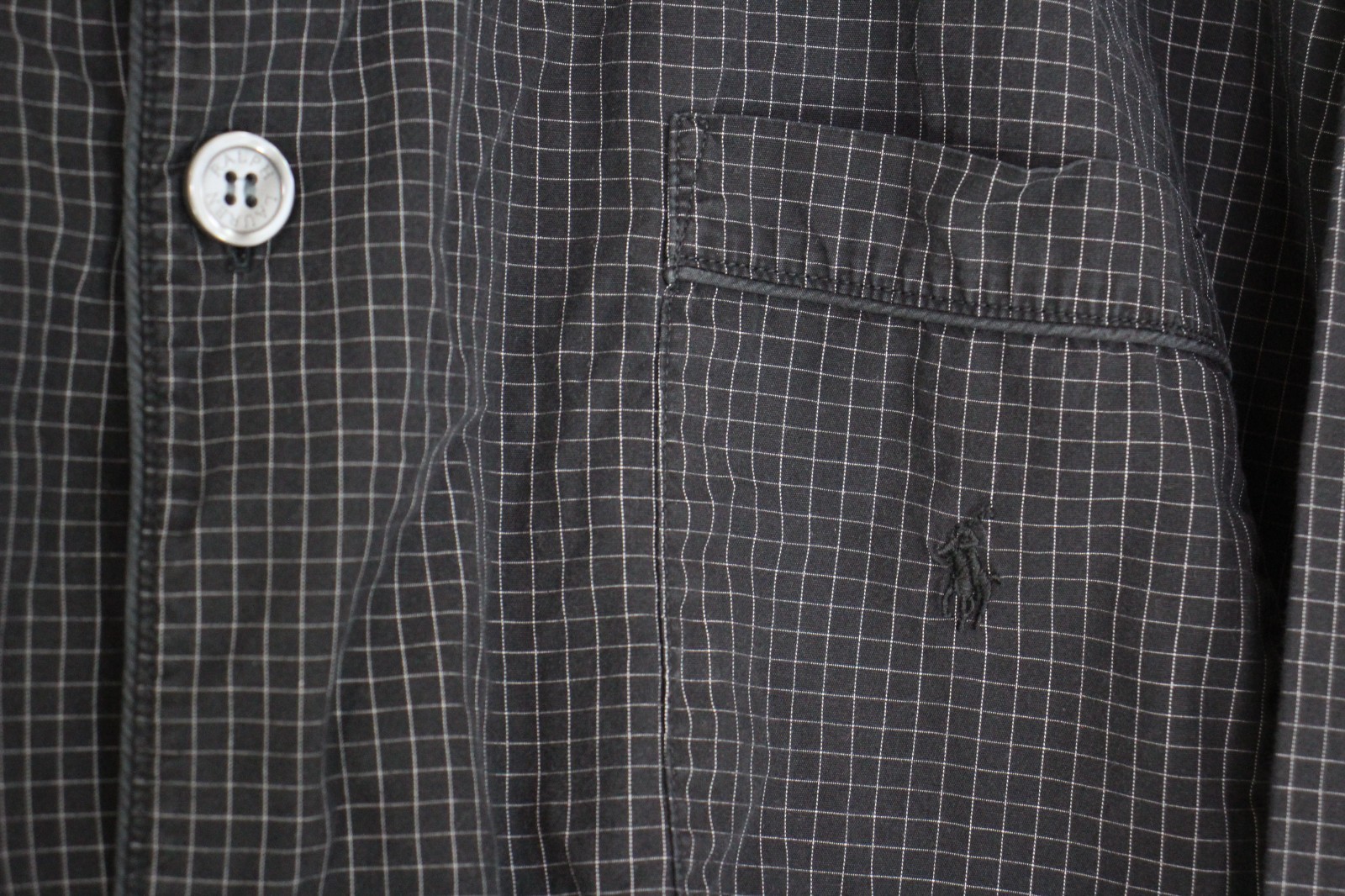 Polo Ralph Lauren Mens Large Grid Embroidered Pony Pajama Top Shirt N1443