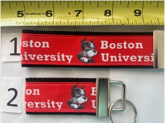 Boston University Keychain College Fob Terriers Gift 4 Him Her Grad Alum BU BFF