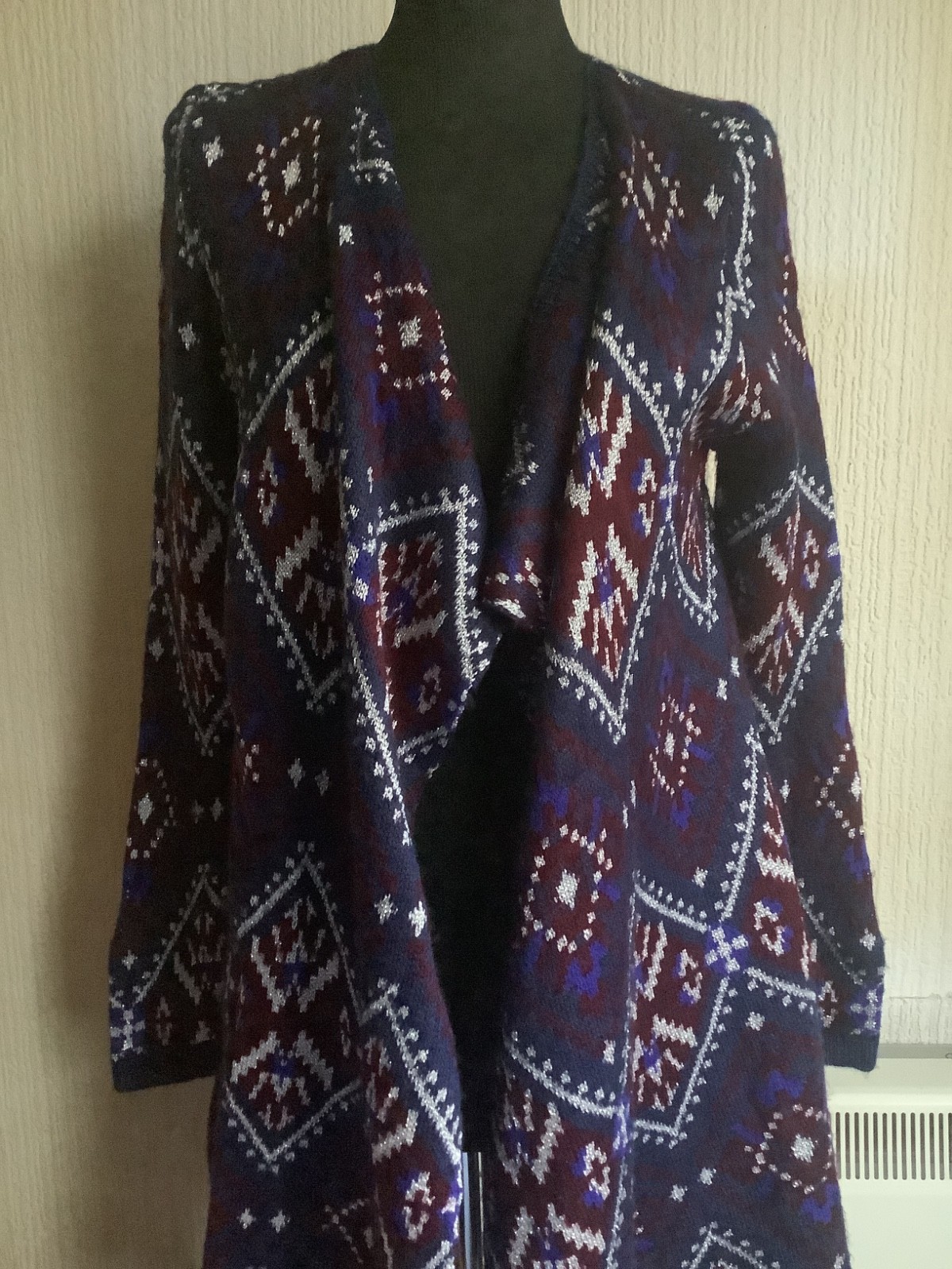 Y2K MORGAN DE TOI LONG LINE OPEN FRONT LONG SLEEVE CARDIGAN SIZE S