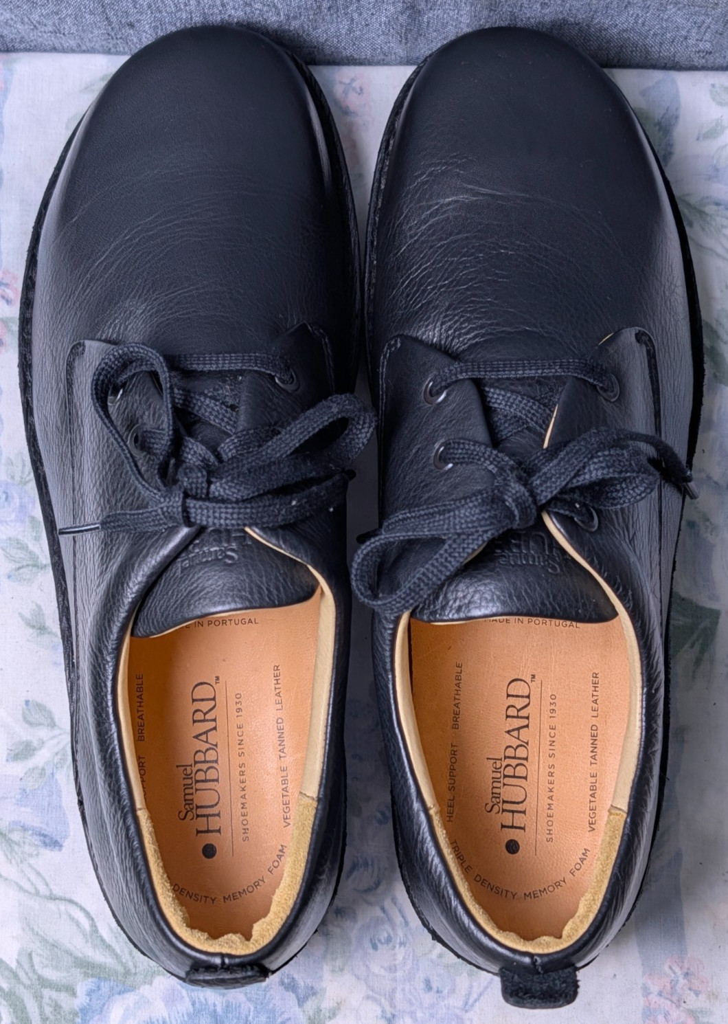 Samuel Hubbard Free Men’s 11.5 Black Leather Oxfords Vibram Shoes M1100 Portugal