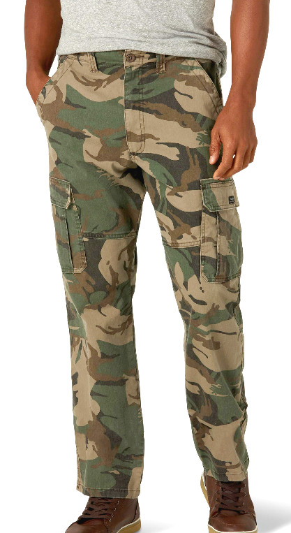 Men’s Wrangler Camo Cargo Pants w/ Stretch Relaxed Fit Tech Pocket CHOOSE SIZE
