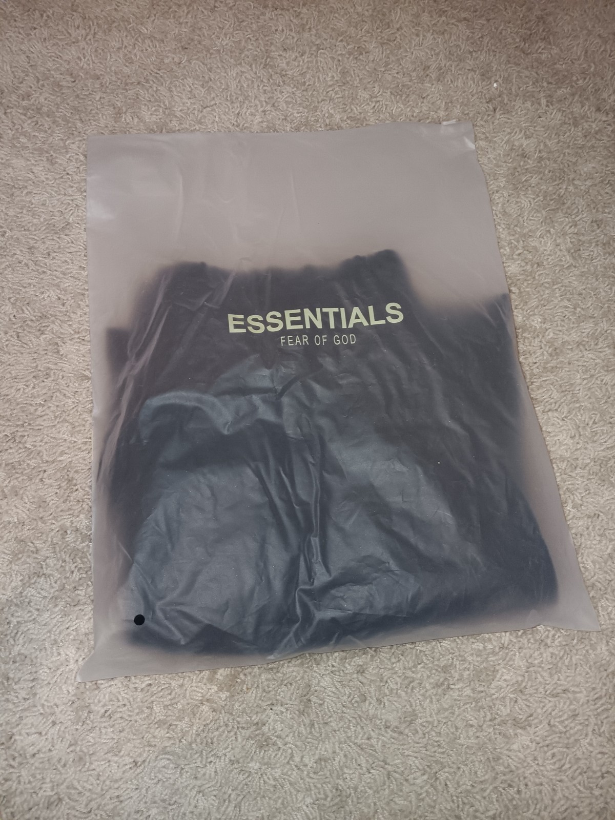 Essentials Men’s Black Fleece Sweat Shorts Drawstring Elastic Waist Logo M