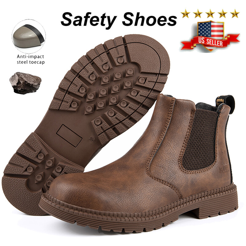 Non Slip Mens Waterproof Boot Indestructible Safety Shoes Steel Toe Work Boots