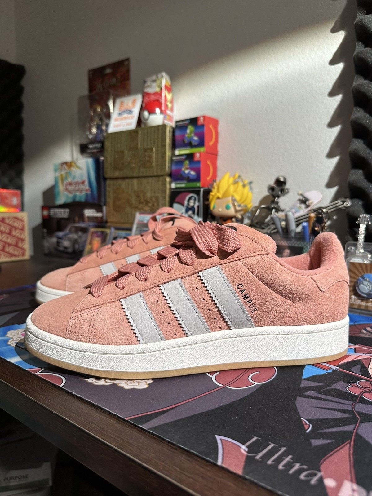 Adidas Campus 00s Mens 9.5 Pink Suede Chunky Skate Sneakers New with Tags