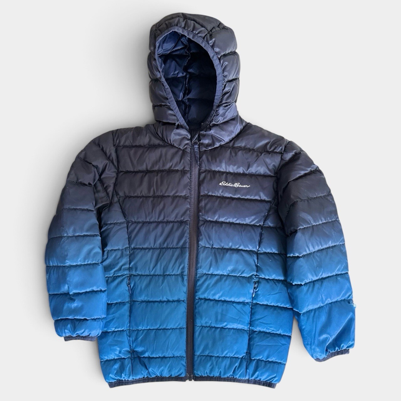 Eddie Bauer Little Boys Down Puffer Jacket Blue Ombre Hooded XS 5/6