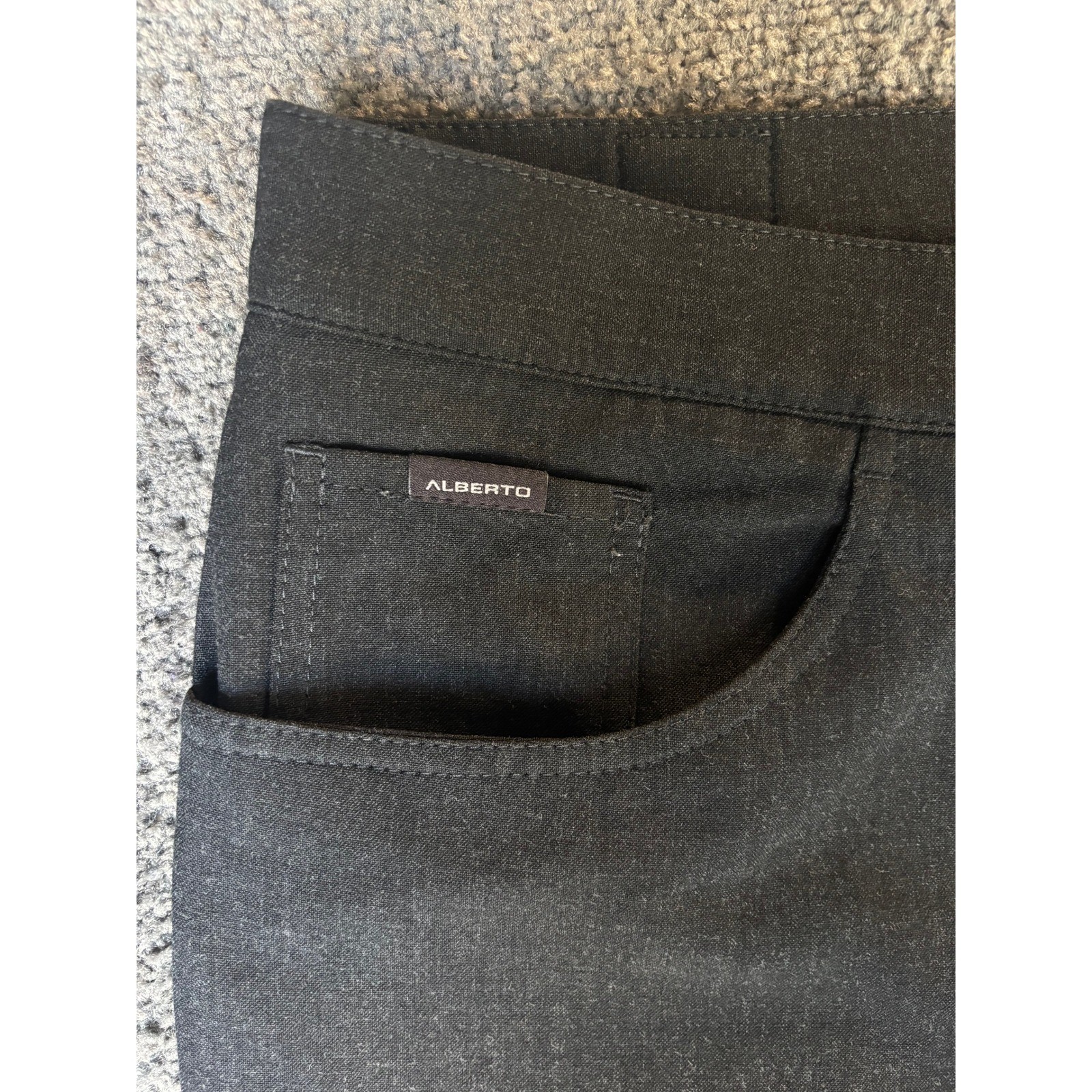 ALBERTO CERAMICA Men Pants Comfort Fit Charcoal Gray Flat Front Trousers SZ 58