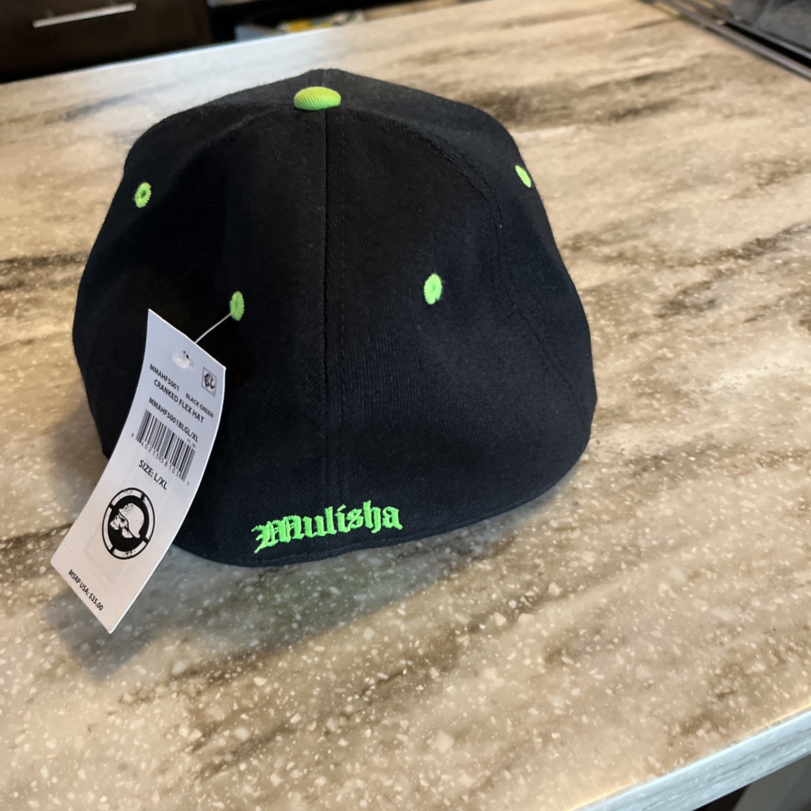Metal Mulisha Men’s Cranked Flex Hat Skull and Helmet Motocross Logo Neon Green