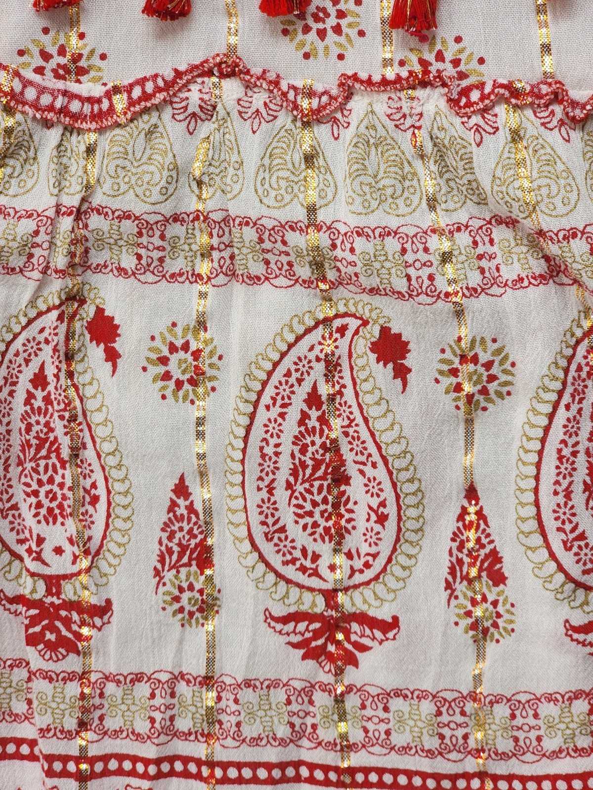 Anthropologie Me 2 Magic Size S Ivory Smocked Boho Maxi Dress Glitter Sequins