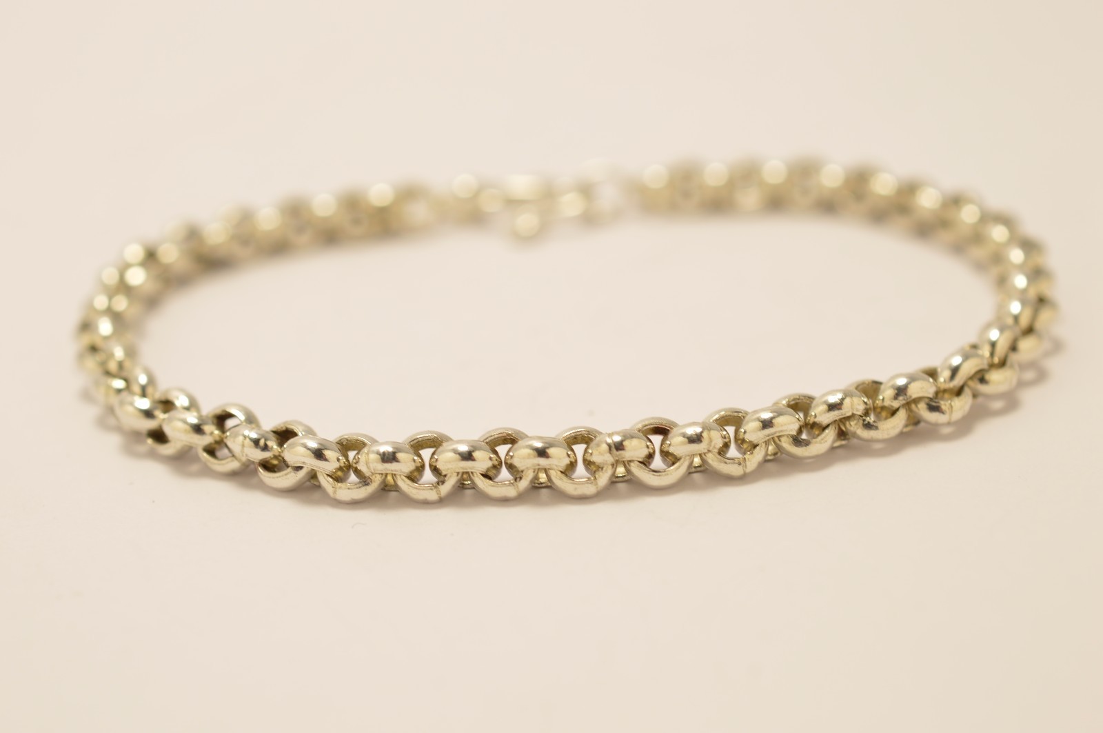 Solid 925 Sterling Silver Rolo Link Chain Bracelets. 12/13g, 21/22cm, 7.8./8.3″