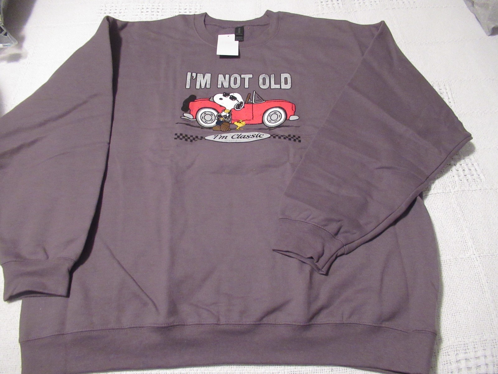 Peanuts Snoopy Woodstock Sweatshirt NWT Sz 2XL Grey I’m Not Old I’m Classic !