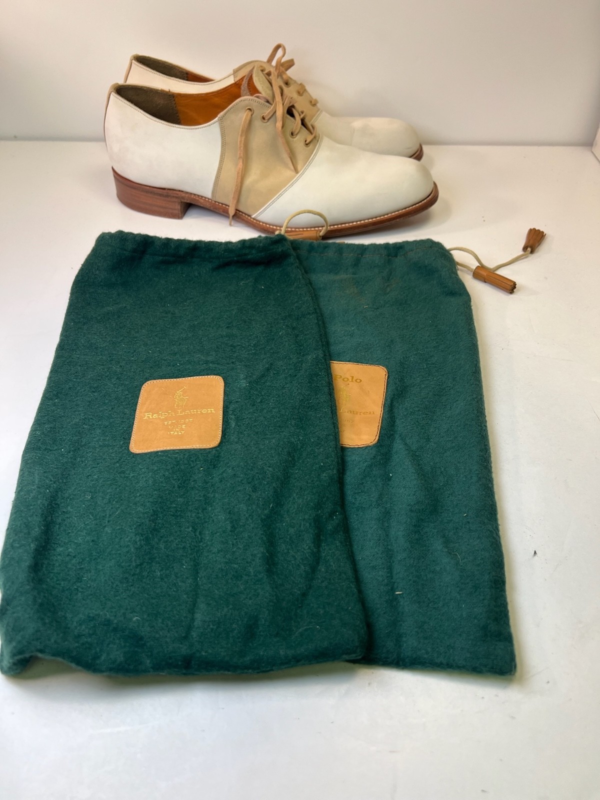Polo Ralph Lauren Bench Made England Suede Leather Saddle Oxford Shoes 10D