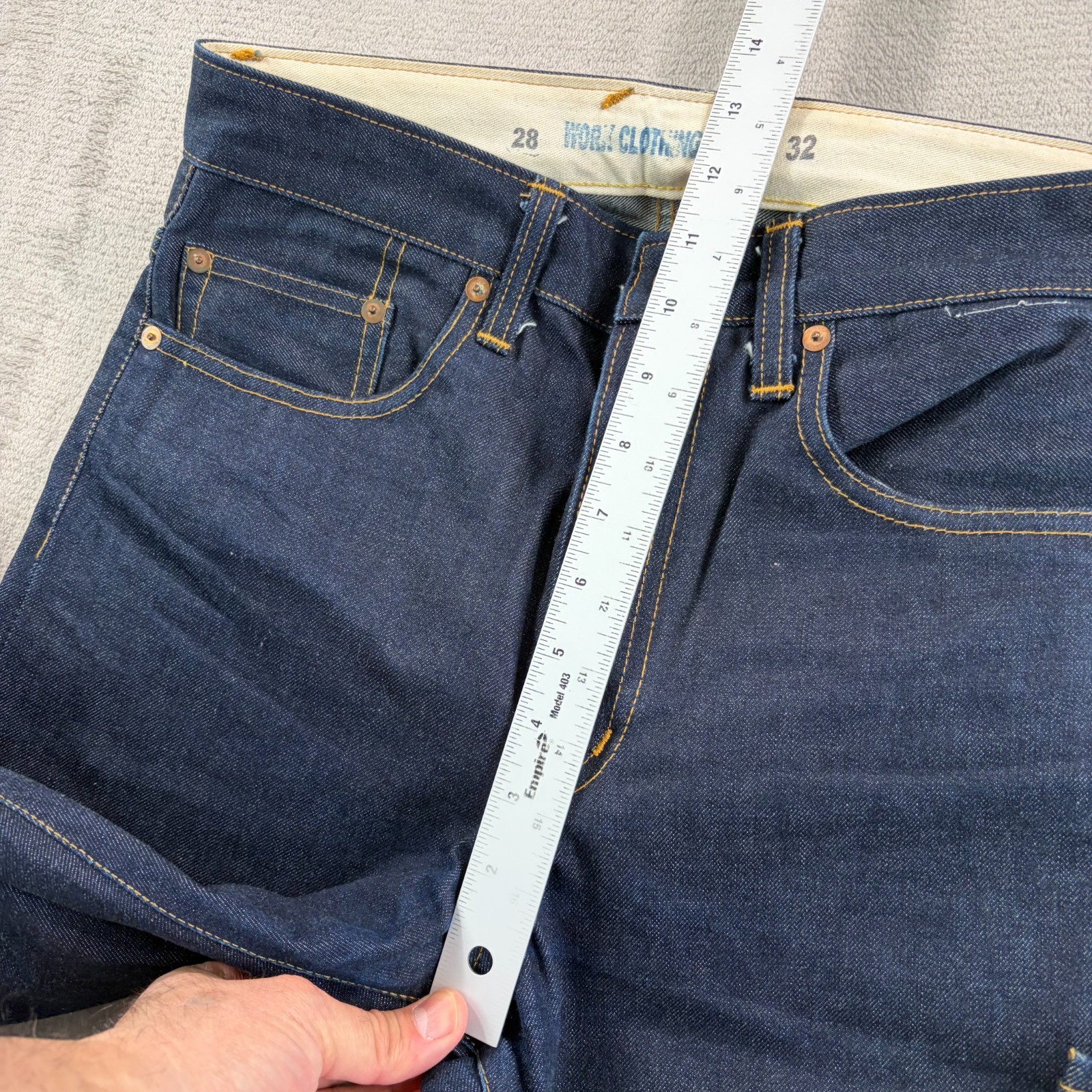 Quality Mending Co Norman Selby Selvedge Jeans Men 29×34 (Tag 28×32) NY USA Made