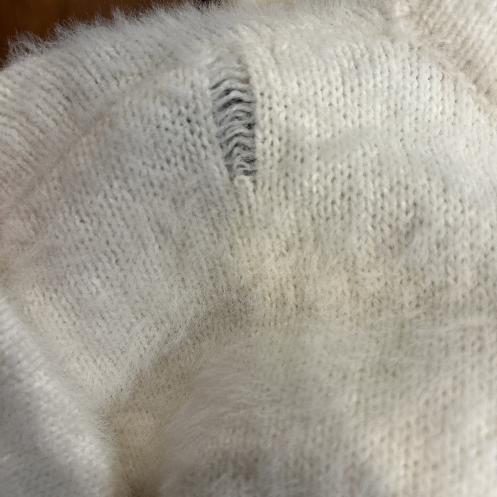 Cream CHICO’S MIXED STITCH PONCHO WINTER WHITE L/XL Horizontal Stripe