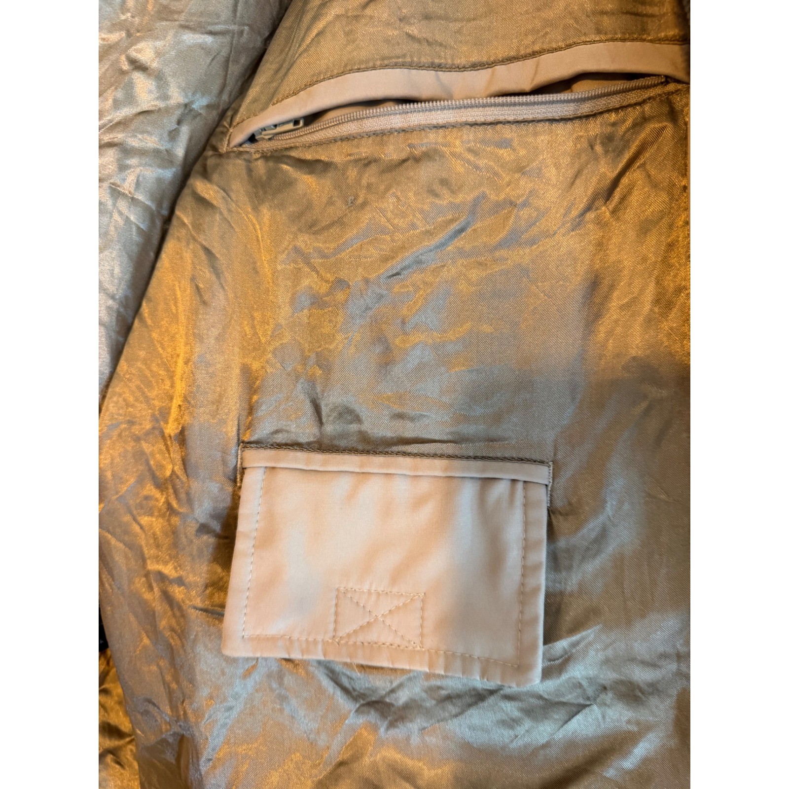 Weatherproof Garment Co Mens Large Tan Khaki Microfiber Golf Jacket Windbreaker
