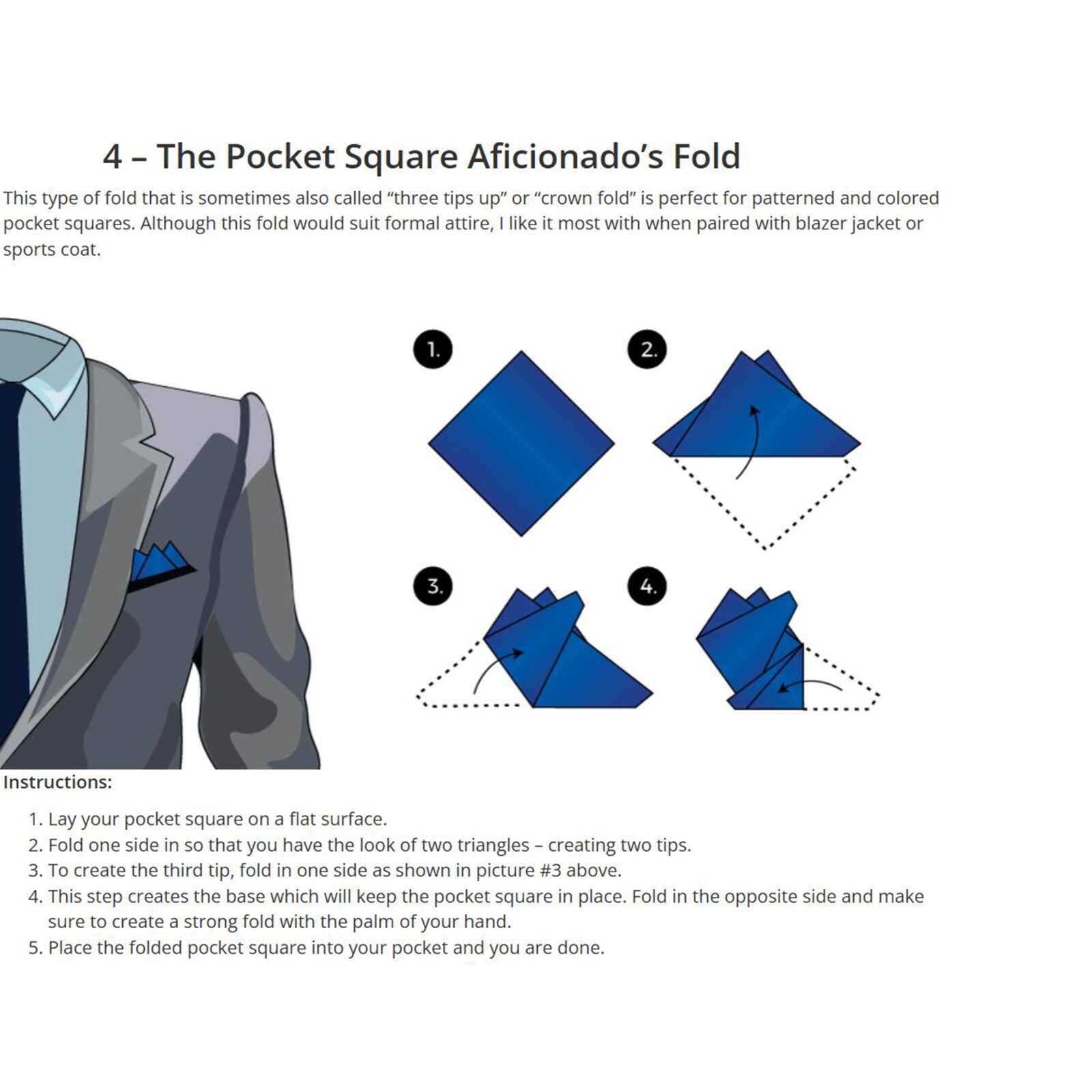 Men’s Pure Silk Twill Handkerchief Blue Floral Squares Pocket Square 30cm 11.8in