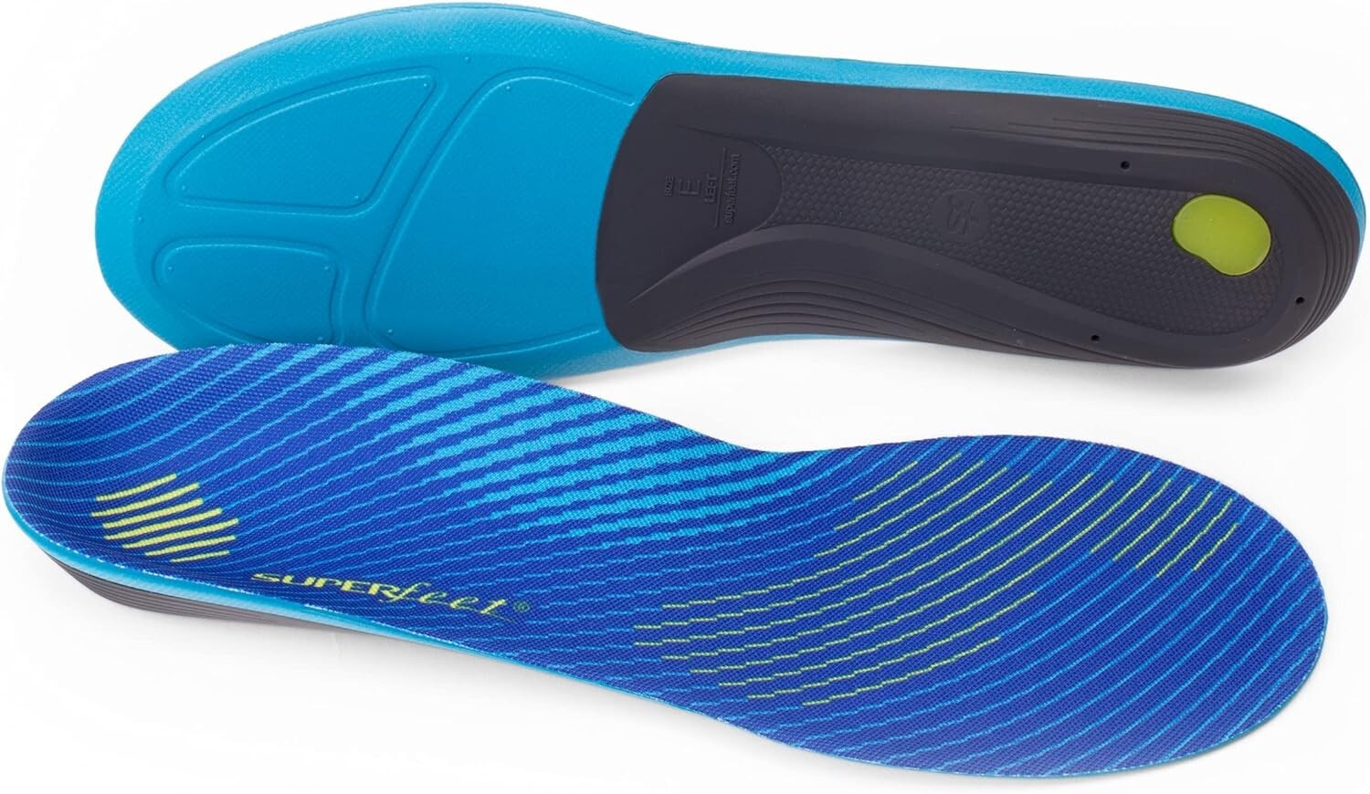 *2-Pairs* SuperFeet Active Support Medium Arch Size-F Insole Blue FL986612