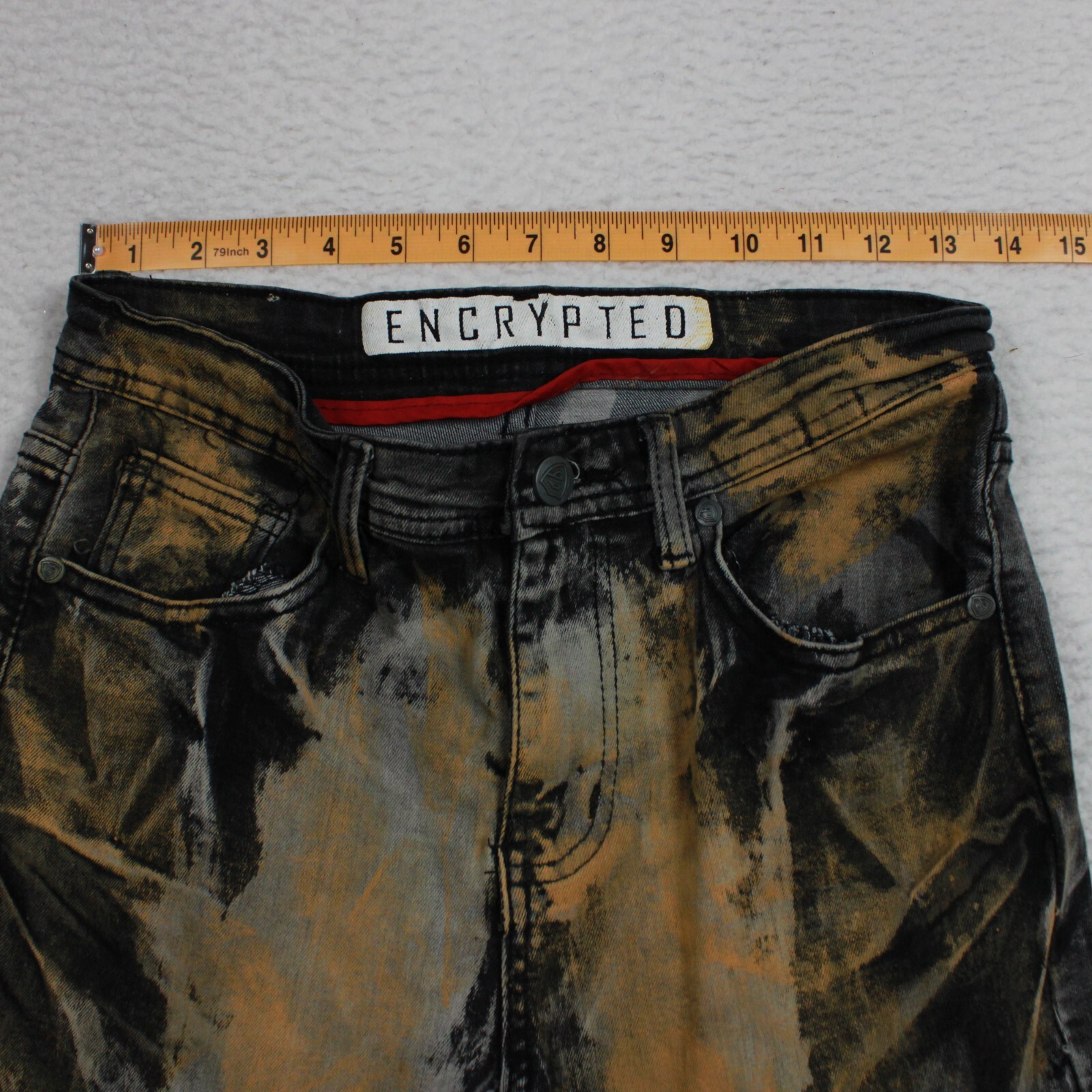 ENCRYPTED Women’s Moto Jeans Size 12 Acid Wash
