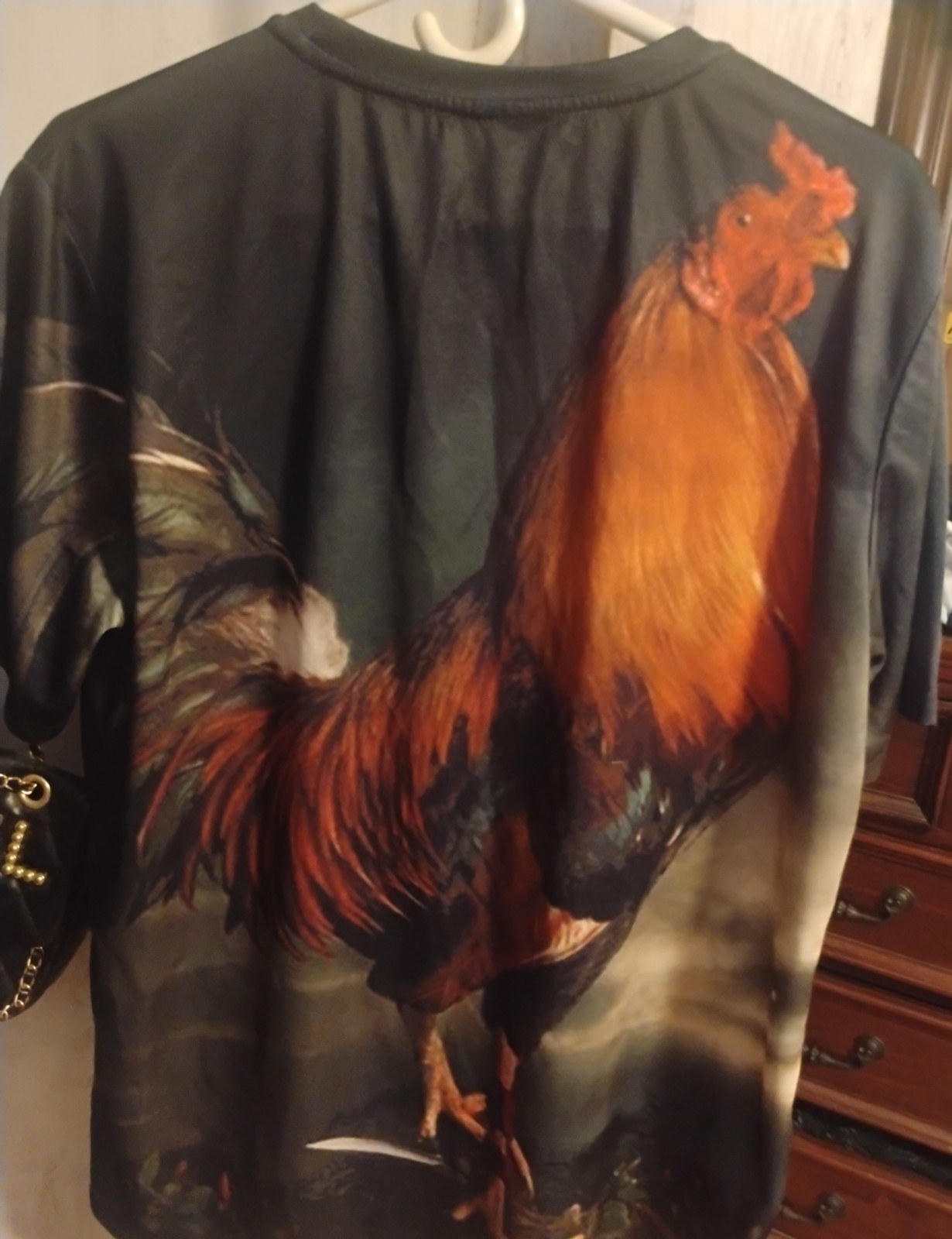 T-Shirt Rooster Black Brown Novelty Fashion Men’s Tee Digital Graphic Print