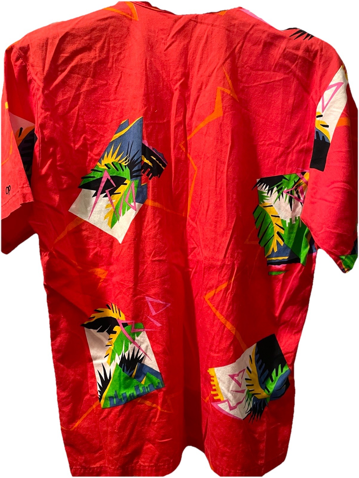 Vintage 80s OP Ocean Pacific Button Up Beach Surf Shirt Vibrant Colors M