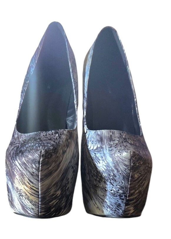 Ami Clubwear Black White Gray Beige Stiletto Heels Size 10