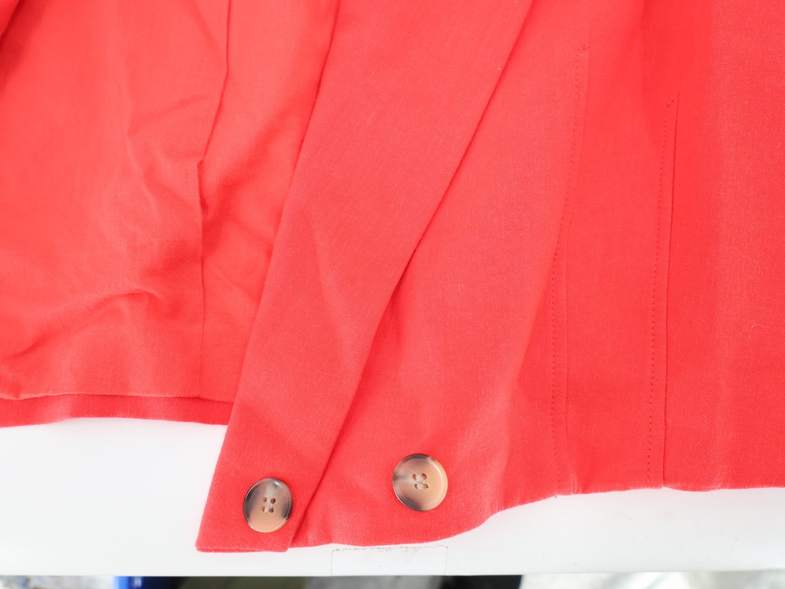 NWT Zara Blzaer womens XL Linen Blend Cropped Raspberry notch lapel trendy blog