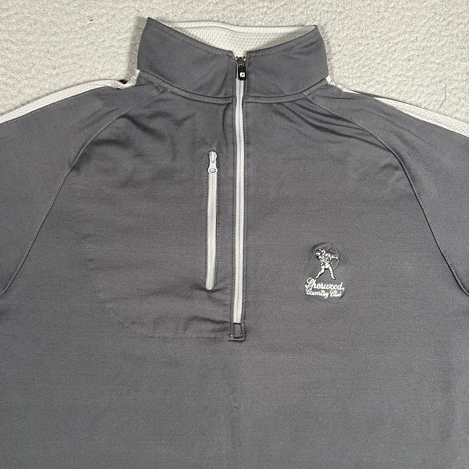 FootJoy Sweater Mens Medium Gray 1/4 Zip Golf Pullover Casual Preppy Sherwood CC