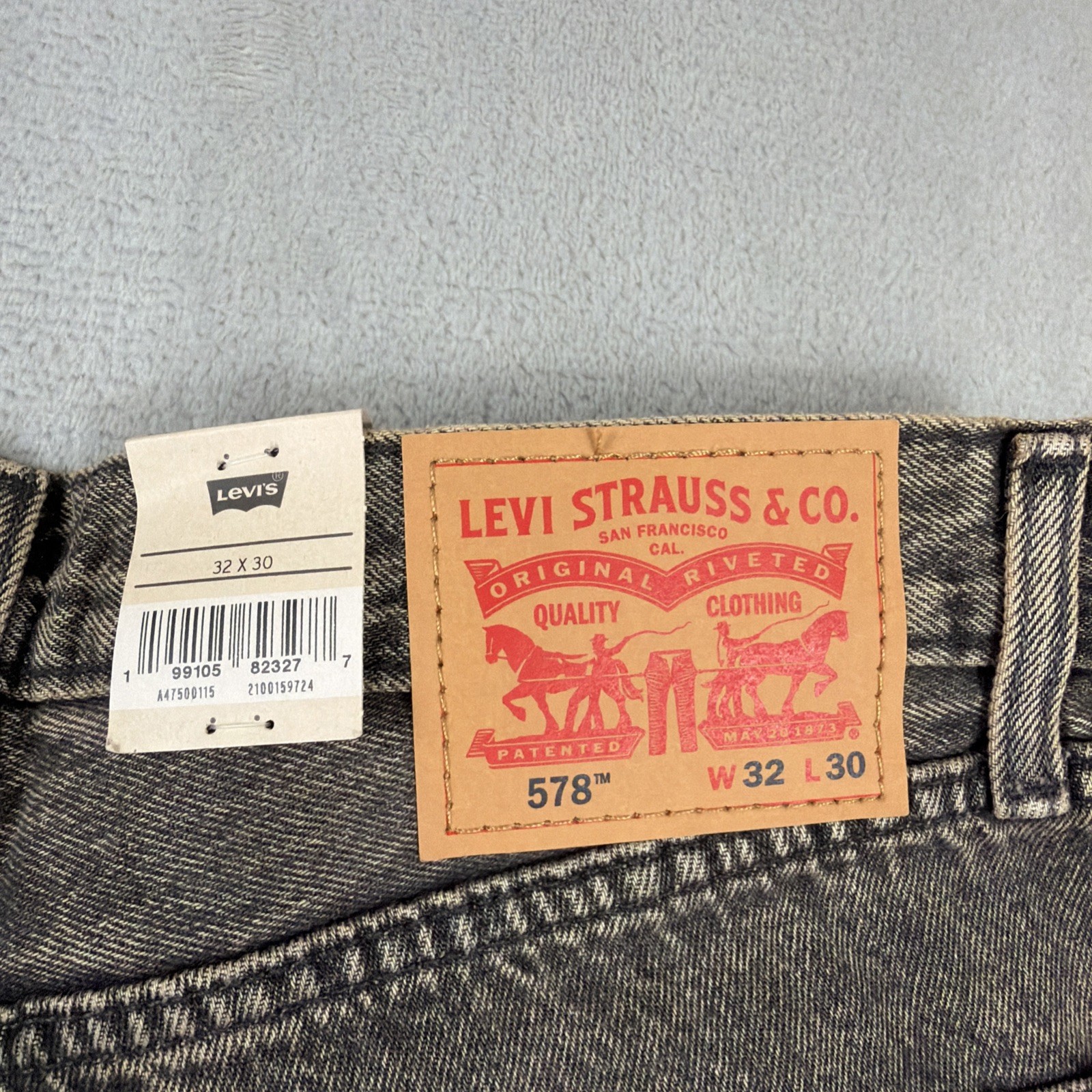 Levi’s 578 Baggy Denim Jeans Men’s Size 32×30 Gray Cotton Y2K