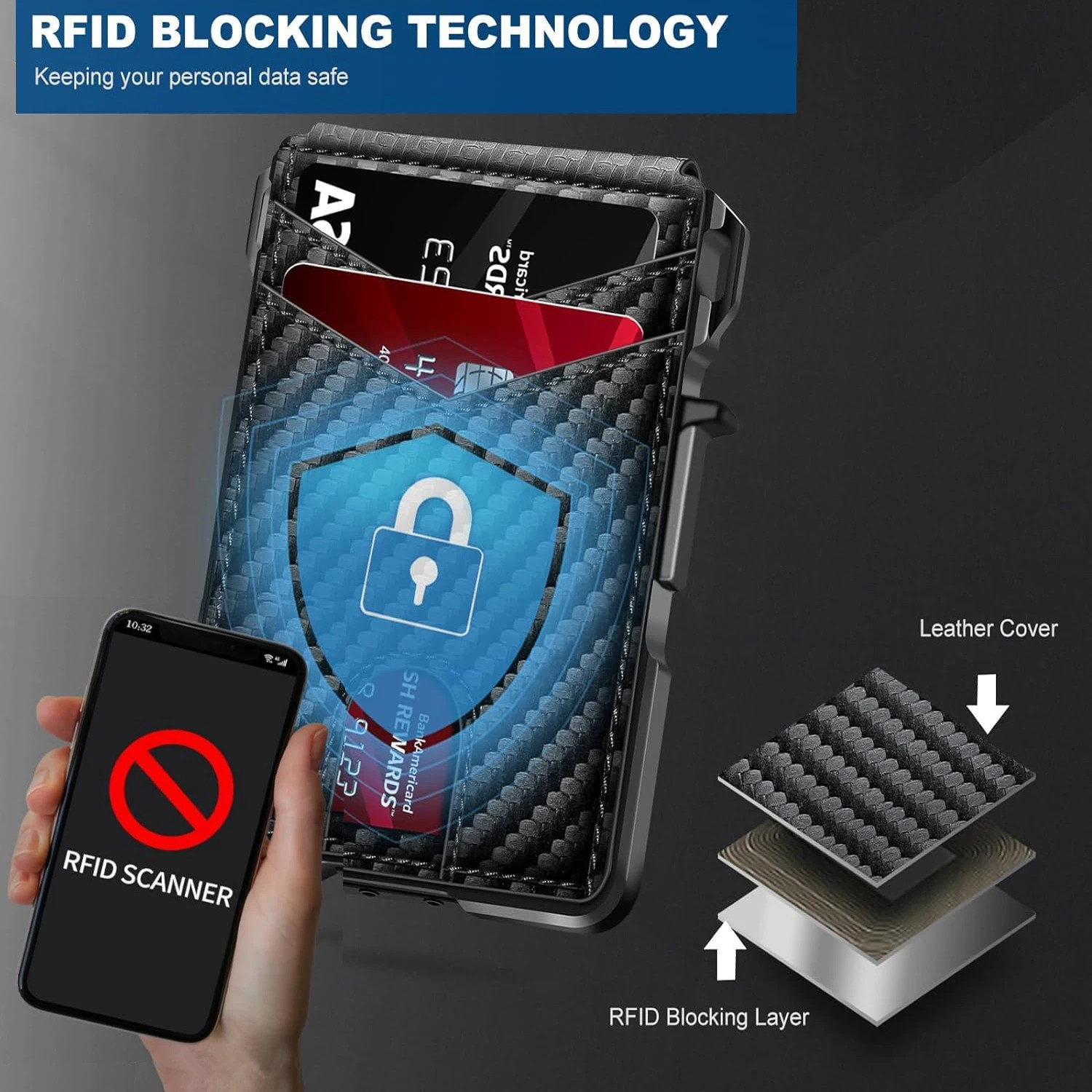 Wallet Credit Card Rfid Blocking Mens Leather Slim Cards Money Holder Pocket