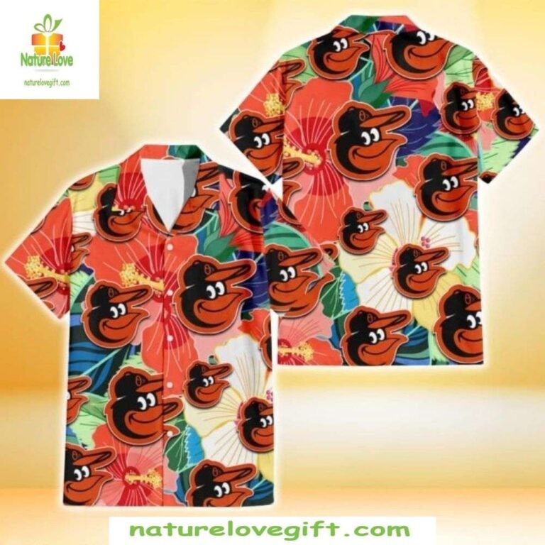 Orioles Hawaiian Shirt Tropical Sunset Apparel