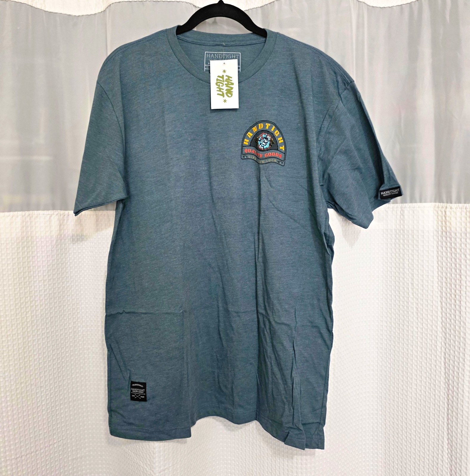 Handtight Quality Goods Men’s Graphic T-Shirt Blue XL Crew Neck