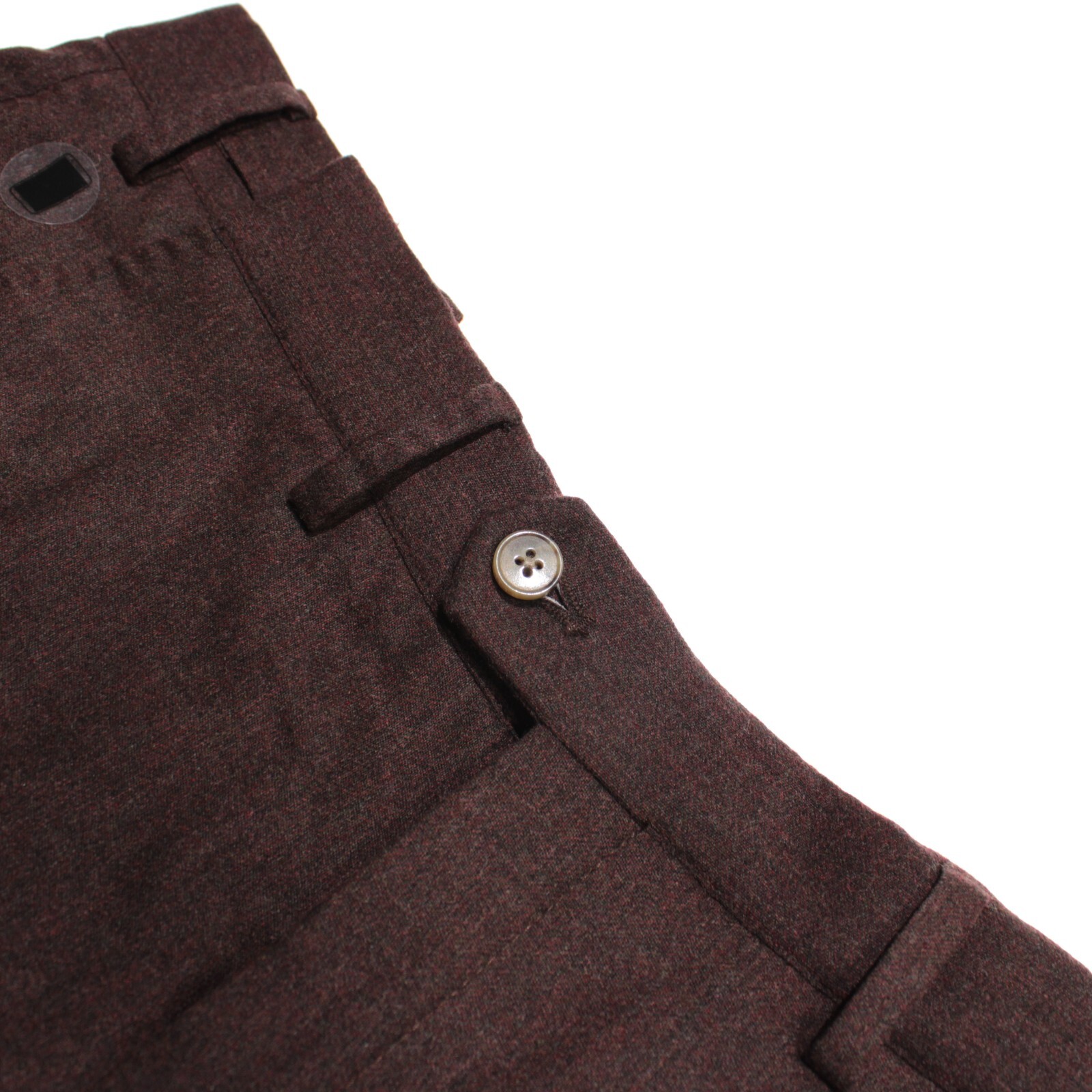 Hiltl NWT Dress Pants Size 50 34 US In Solid Burgundy Red Wool Blend P-Flex