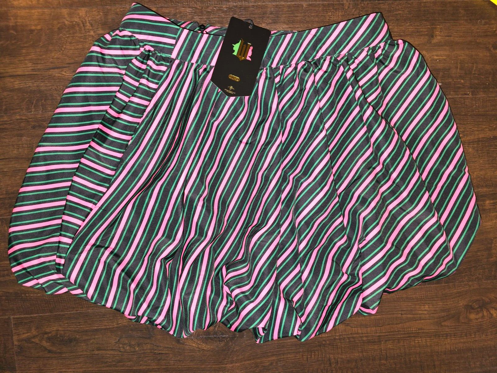 Adult Wicked Movie Striped Bubble Mini Skirt Green pink Size XXS XS S M L XL New