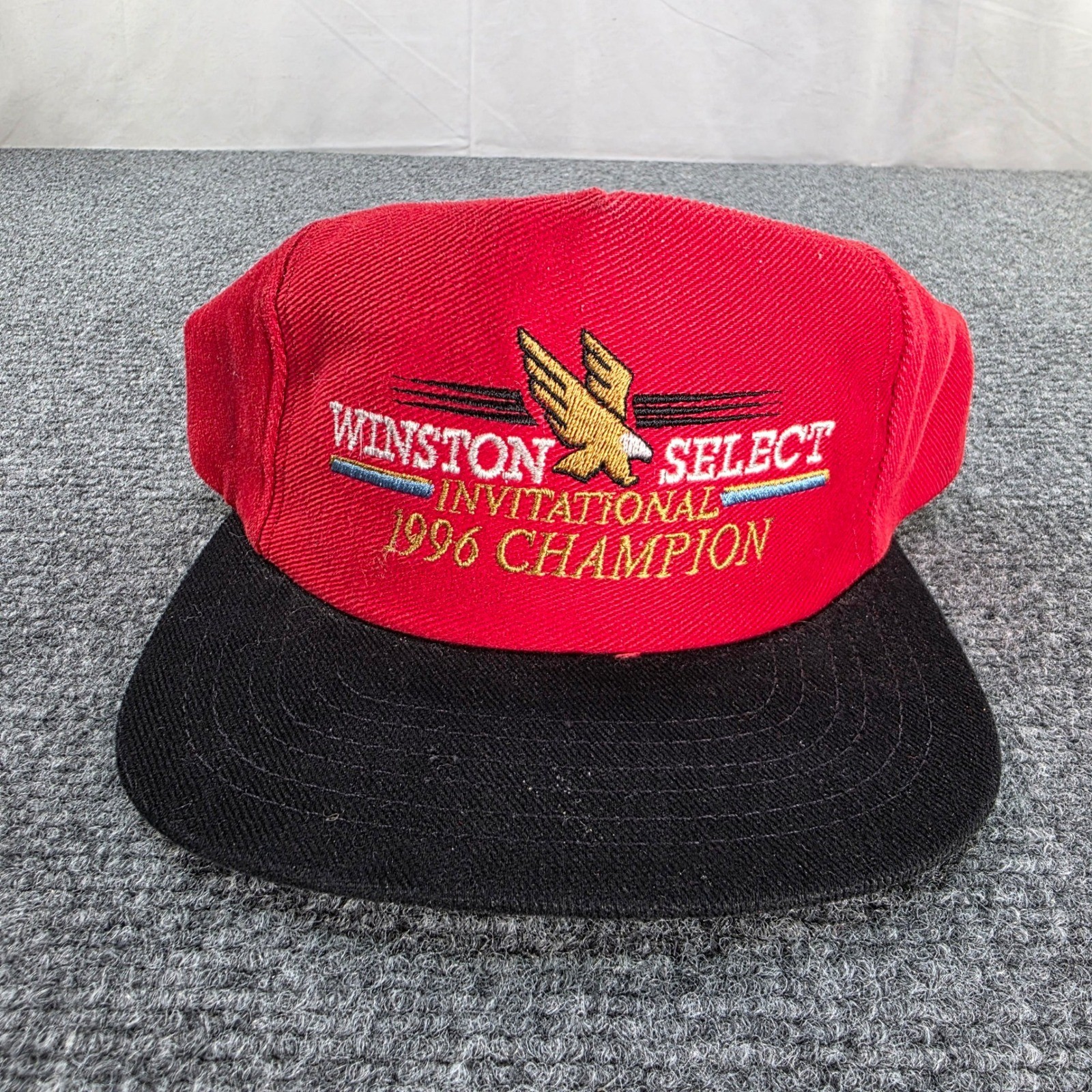 Vintage 1996 Winston Select Invitational Champion Hat Snapback Eagle Red Black