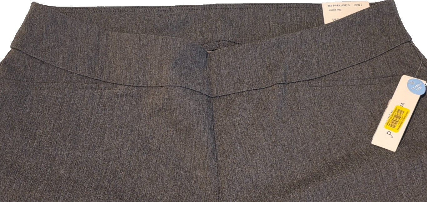 NWT Westbound Park Ave Fit Slim FX Gray Pull-On Pants Women’s 20W Short
