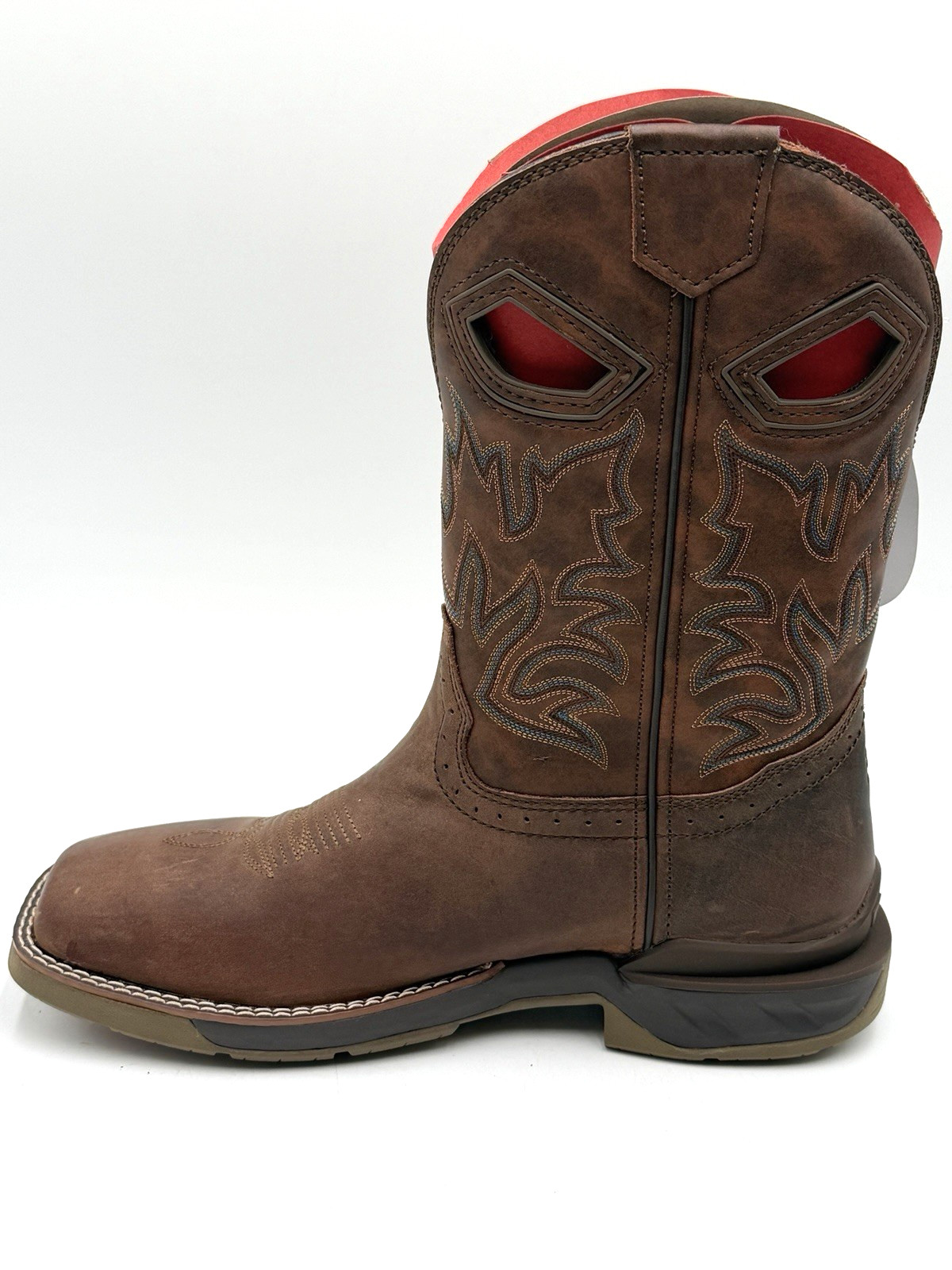 NEW PHANTOM RIDER SZ 9.5 D 11″ Roper Pull On Work Boots Square Toe in BROWN