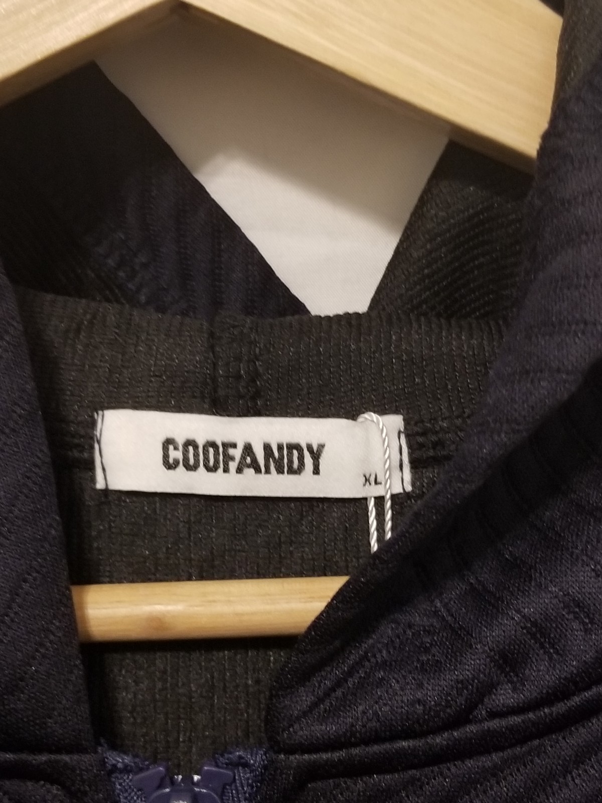 COOFANDY Full Zip Lightweight Jacket XL Blue Drawstring Outerwear Pockets Ribbed