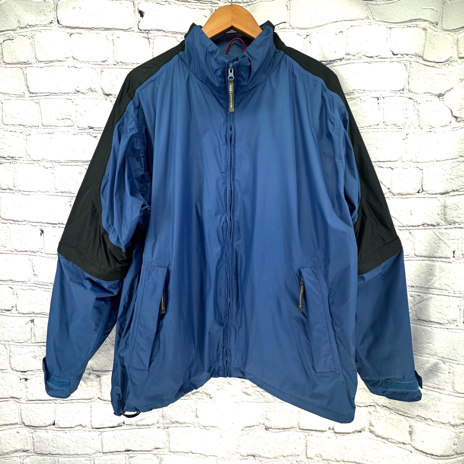 Stormtech Jacket Men’s L Blue Removable Sleeves Waterproof Breathable Full Zip
